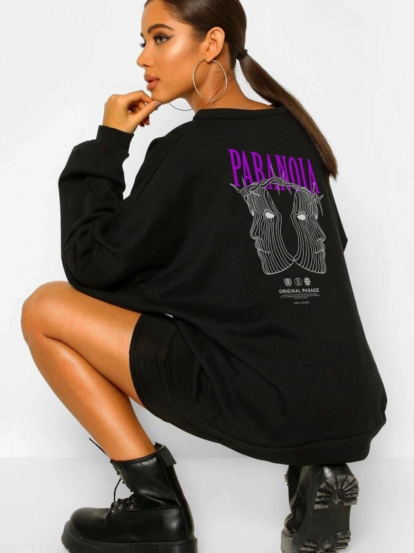 Paranoia Oversize Siyah Sweatshirt VDPSWT209