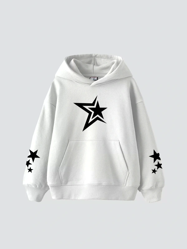 816 Stars Baskılı Oversize Unisex Beyaz