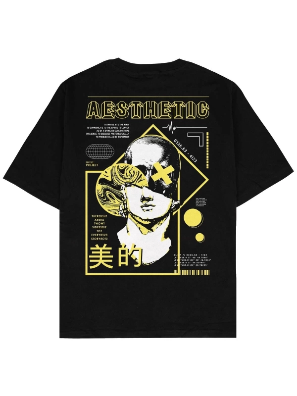 Aesthetic Siyah Oversize Unisex T-shirt