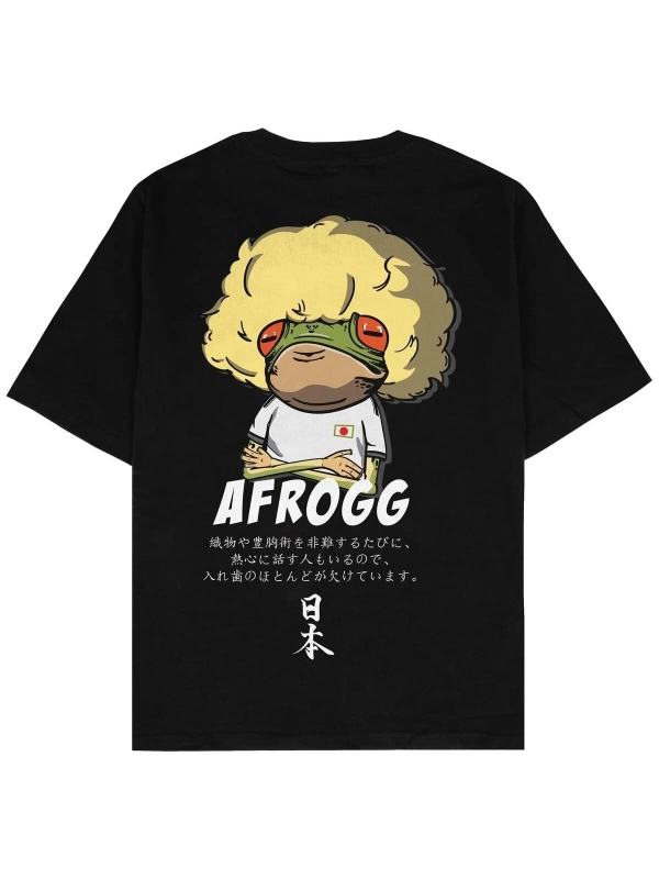 AFROGG Siyah Oversize Unisex T-shirt