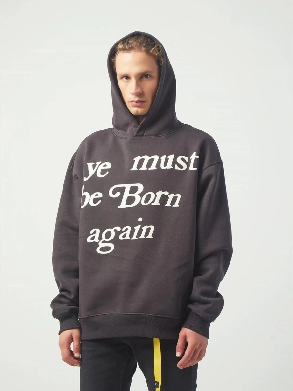 Again Oversıze Sweatshirt Hoodie Koyugrı