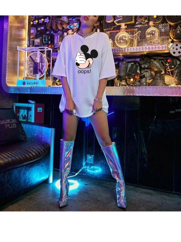 Aliento Unisex Oops ! Rahat Kesim Oversize T-shirt