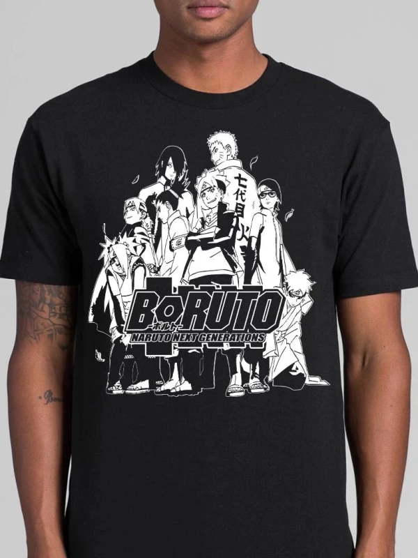 Anime Desenli Unisex Bay Bayan Tişört  Boruto Naruto Sonraki Gen