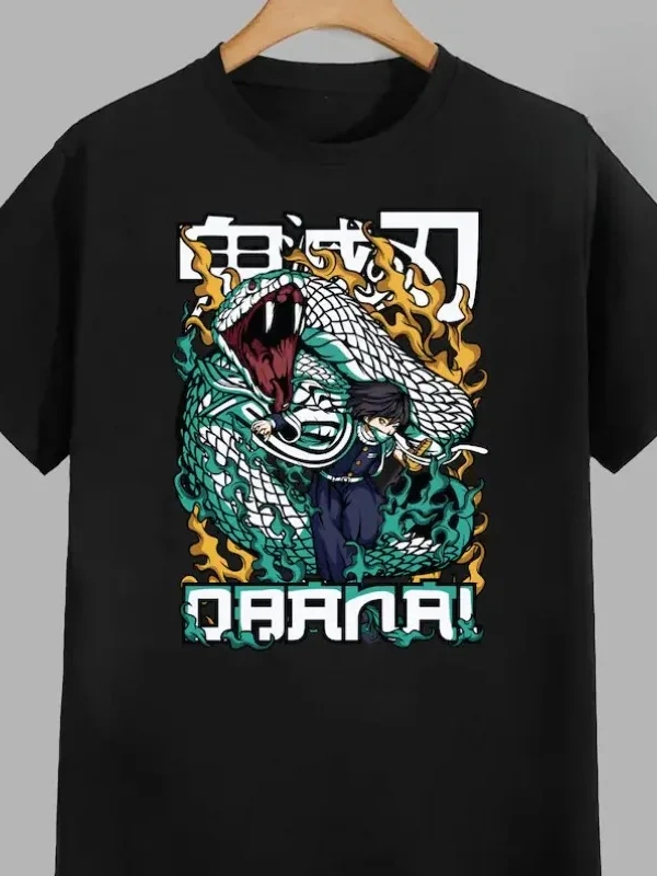 Anime Desenli Unisex Bay Bayan Tişört  Hashibira Inosuke iblis avcısı