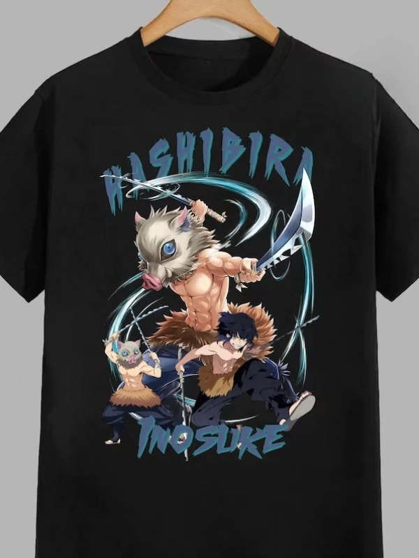 Anime Desenli Unisex Bay Bayan Tişört   Hashibira Inosuke iblis avcısı