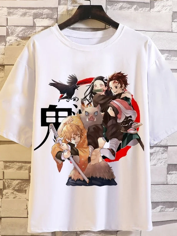 Anime Desenli Unisex Bay Bayan Tişört  Japon animesi iblis avcısı