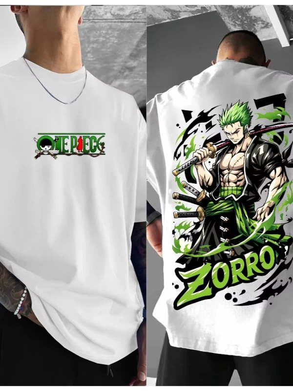 Anime Desenli Unisex Bay Bayan Tişört   japon Roronoa Zoro