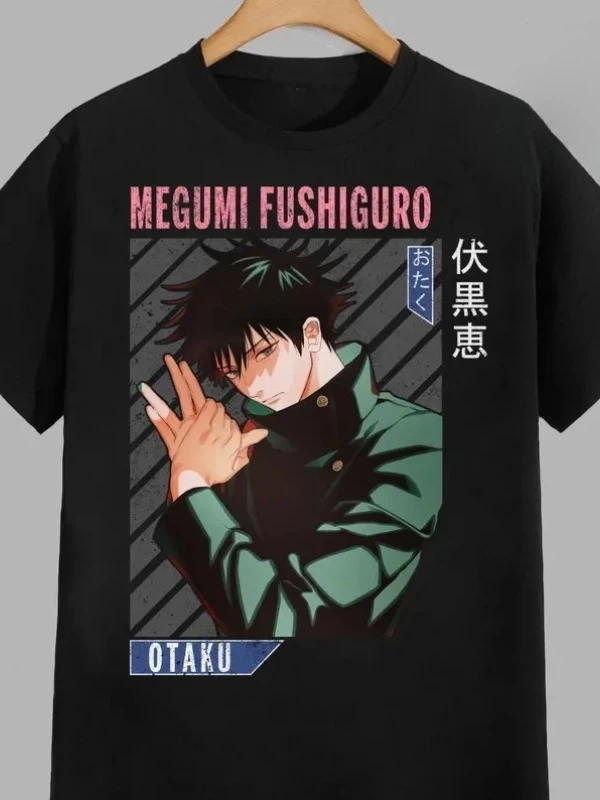 Anime Desenli Unisex Bay Bayan Tişört  Jujutsu Hattı Fushiguro Megumi ‌