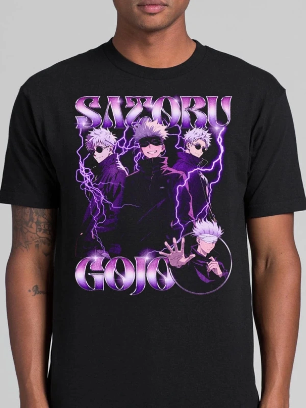 Anime Desenli Unisex Bay Bayan Tişört  Jujutsu hattı Gojo Satoru