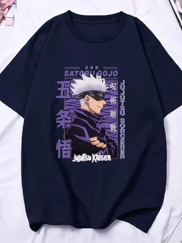 Anime Desenli Unisex Bay Bayan Tişört  Jujutsu hattı Gojo Satoru