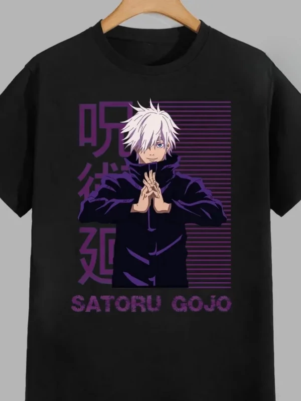 Anime Desenli Unisex Bay Bayan Tişört  Jujutsu Kaisen Gojo Satoru