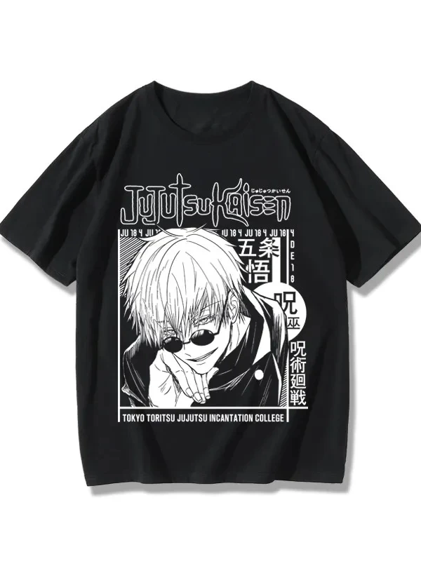 Anime Desenli Unisex Bay Bayan Tişört  Jujutsu Kaisen Gojo Satoru