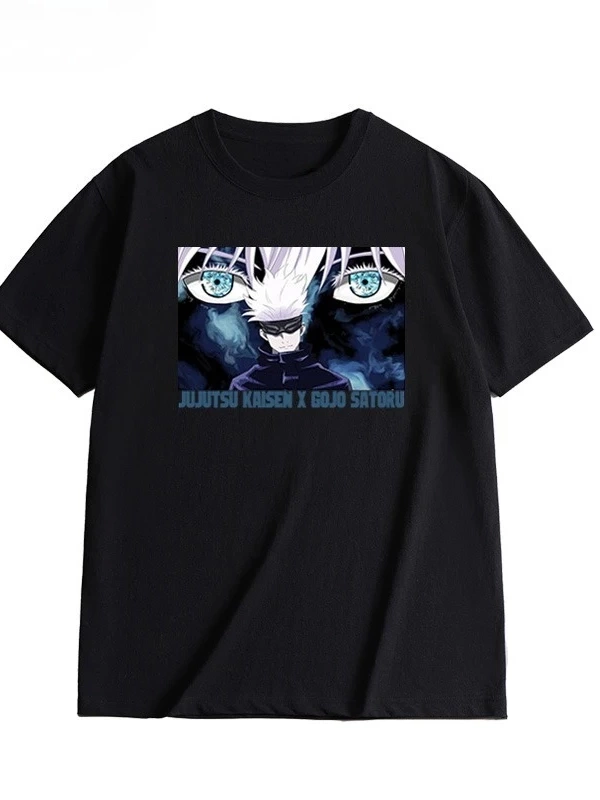 Anime Desenli Unisex Bay Bayan Tişört  Jujutsu Kaisen Gojo Satoru
