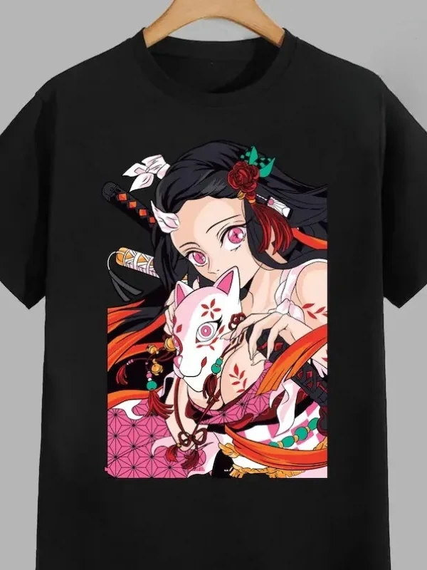 Anime Desenli Unisex Bay Bayan Tişört Kamado Nezuko ‌ Iblis avcısı