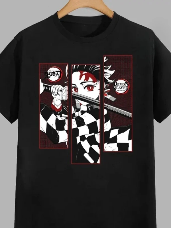 Anime Desenli Unisex Bay Bayan Tişört  Kamado Tanjiro iblis Avcısı