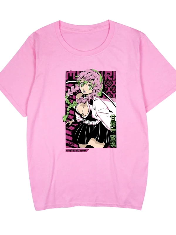 Anime Desenli Unisex Bay Bayan Tişört  Kanroji Mitsuri iblis avcısı