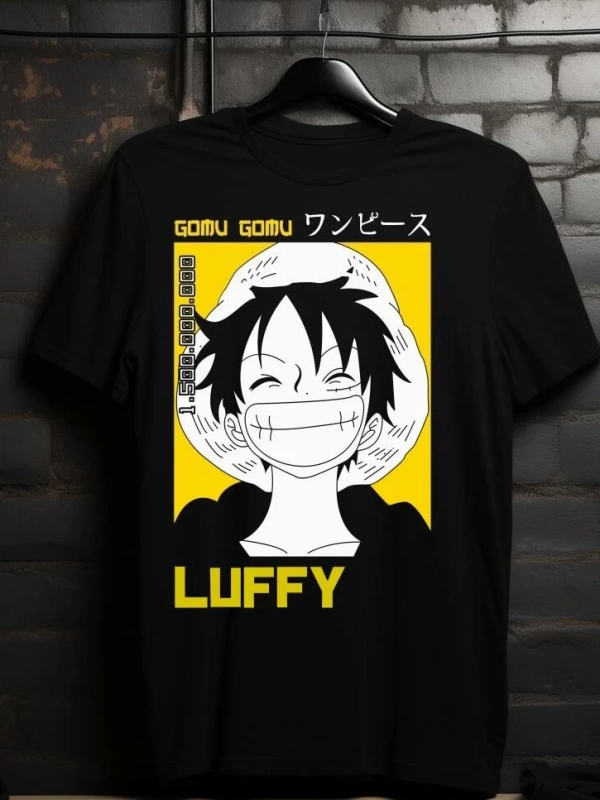 Anime Desenli Unisex Bay Bayan Tişört  Maymun D Luffy