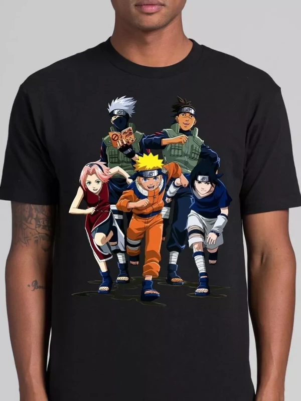 Anime Desenli Unisex Bay Bayan Tişört  Naruto