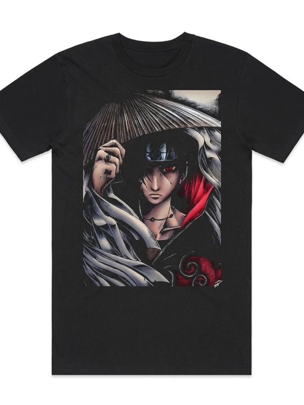 Anime Desenli Unisex Bay Bayan Tişört  Naruto Itachi Uchiha