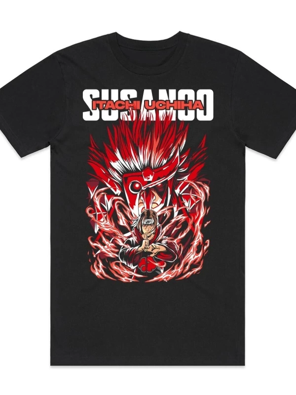 Anime Desenli Unisex Bay Bayan Tişört  Naruto Itachi Uchiha SUSANOO