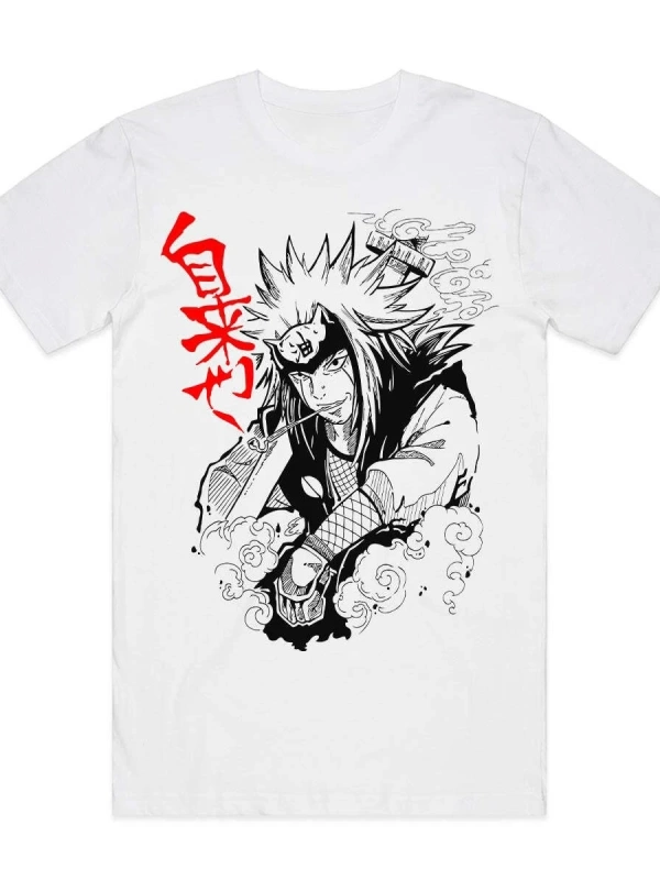Anime Desenli Unisex Bay Bayan Tişört  Naruto Jiraiya