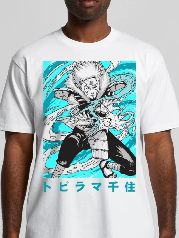 Anime Desenli Unisex Bay Bayan Tişört  Naruto Tobirama Senju