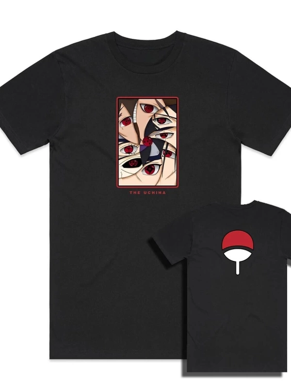 Anime Desenli Unisex Bay Bayan Tişört  Naruto Uchiha