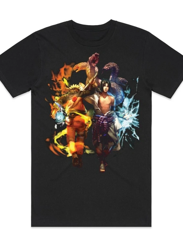 Anime Desenli Unisex Bay Bayan Tişört  Naruto Uchiha