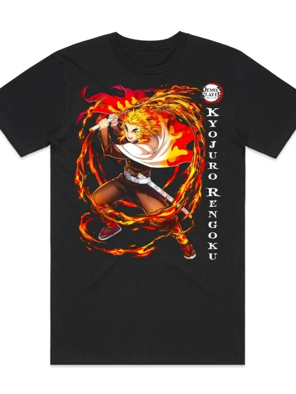 Anime Desenli Unisex Bay Bayan Tişört Rengoku Kyojuro ‌ Iblis avcısı