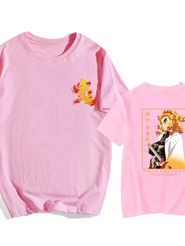 Anime Desenli Unisex Bay Bayan Tişört Rengoku Kyojuro ‌ Iblis avcısı