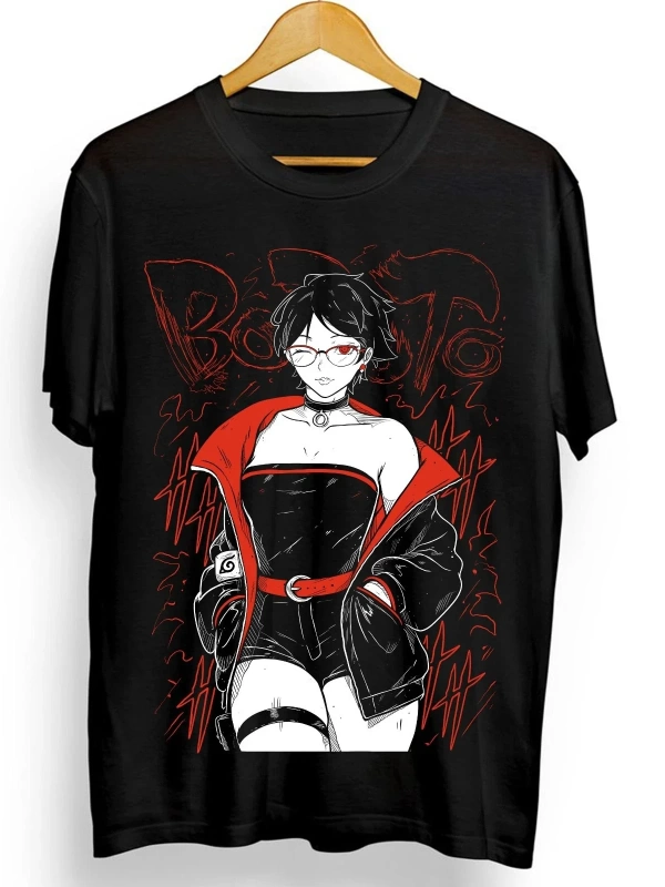 Anime Desenli Unisex Bay Bayan Tişört  Sarada Uchiha Naruto Rasengan Itachi Uchiha Jiraiya