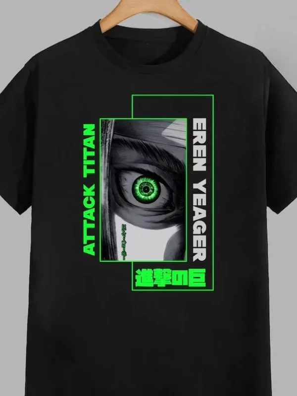 Anime Desenli Unisex Bay Bayan Tişört  Titanlar Anime