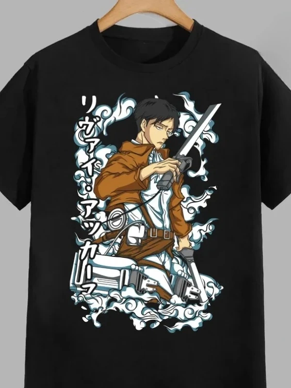 Anime Desenli Unisex Bay Bayan Tişört  Titanlar Anime