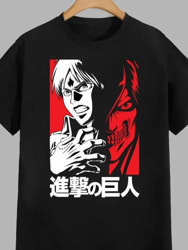 Anime Desenli Unisex Bay Bayan Tişört  Titanlar Anime