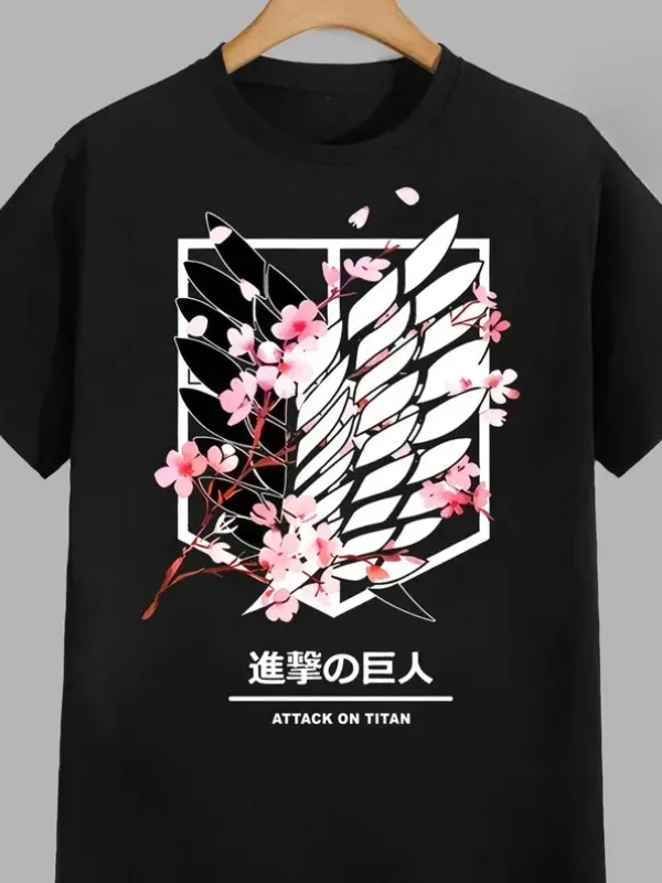 Anime Desenli Unisex Bay Bayan Tişört  Titanlar Anime