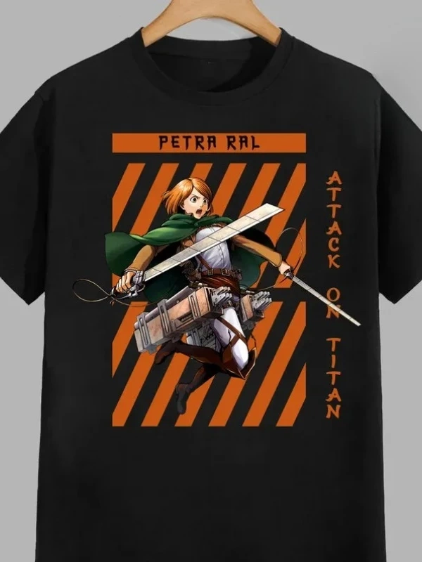 Anime Desenli Unisex Bay Bayan Tişört  Titanlar Anime