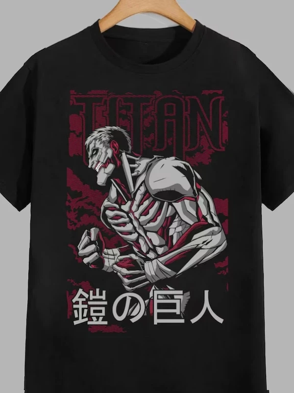 Anime Desenli Unisex Bay Bayan Tişört  Titanlar Anime