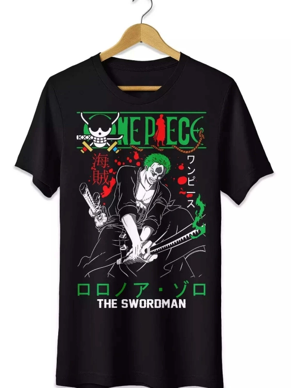 Anime Desenli Unisex Bay Bayan Tişört  Yaz Luffy Zoro Asura