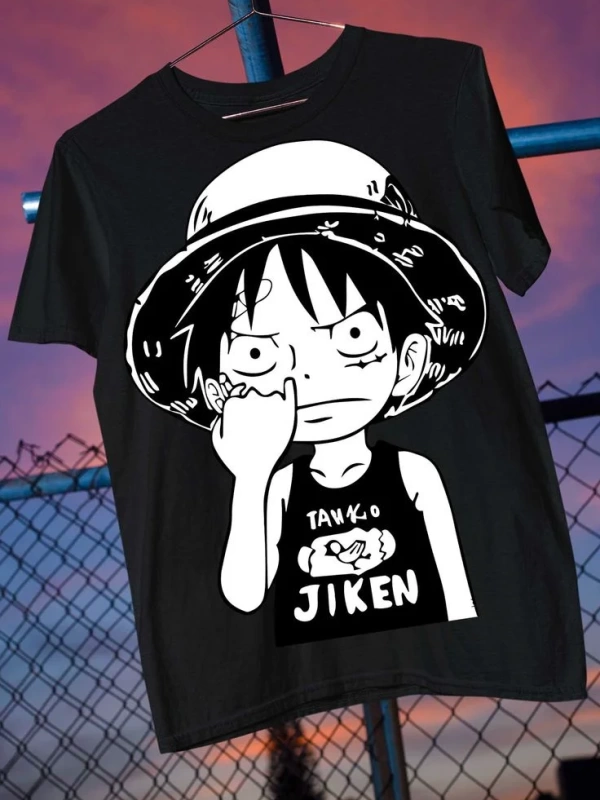 Anime Desenli Unisex Bay Bayan Tişört  Yaz Luffy Zoro Asura