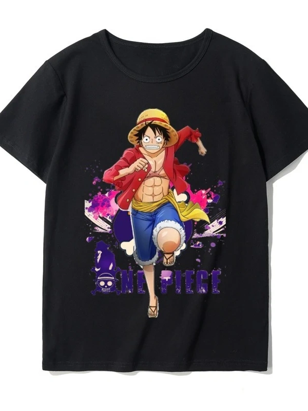 Anime Desenli Unisex Bay Bayan Tişört  Yaz Luffy Zoro Asura