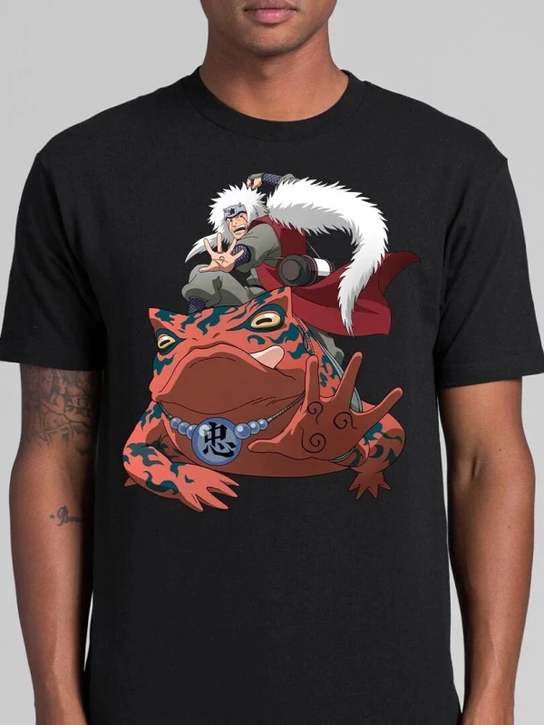 Anime Desenli Unisex Bay Bayan Tişört  Yaz Naruto Jiraiya