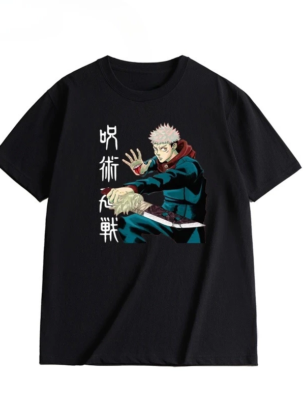 Anime Desenli Unisex Bay Bayan Tişört Yujiyi tamamlayın ‌ Jujutsu
