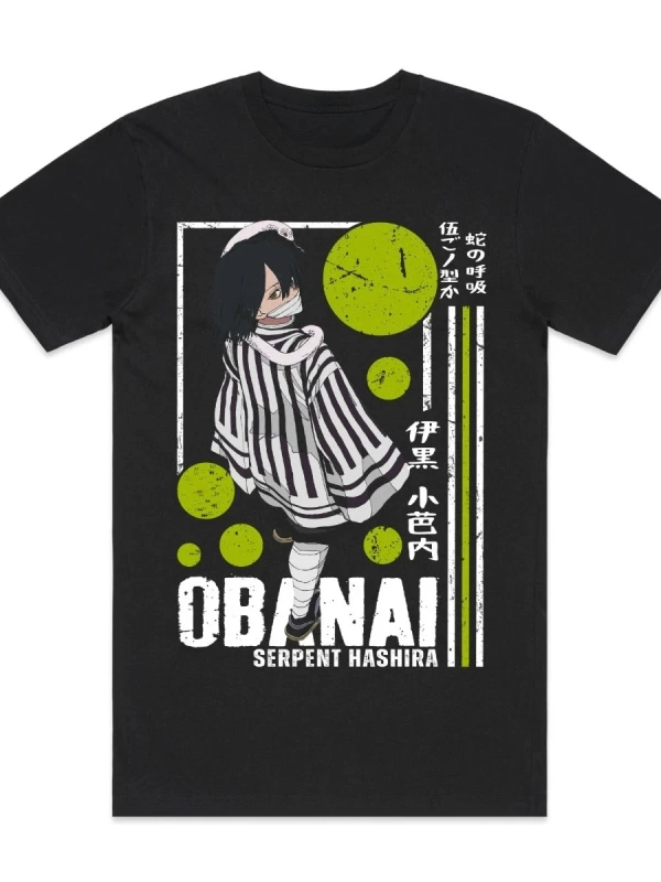 Anime Desenli Unisex Çocuk Tişört  Demon Slayer Iguro Obanai