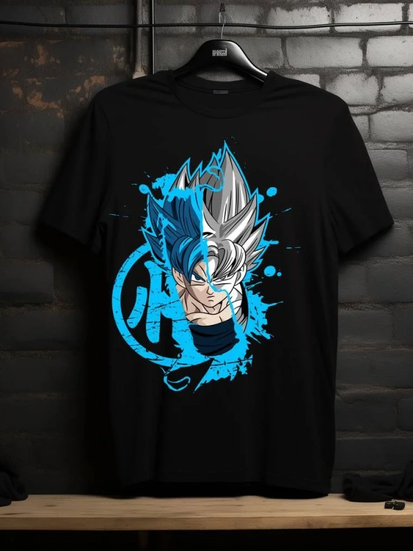 Anime Desenli Unisex Çocuk Tişört  Dragon Ball Z erkek Goku Kamehameha