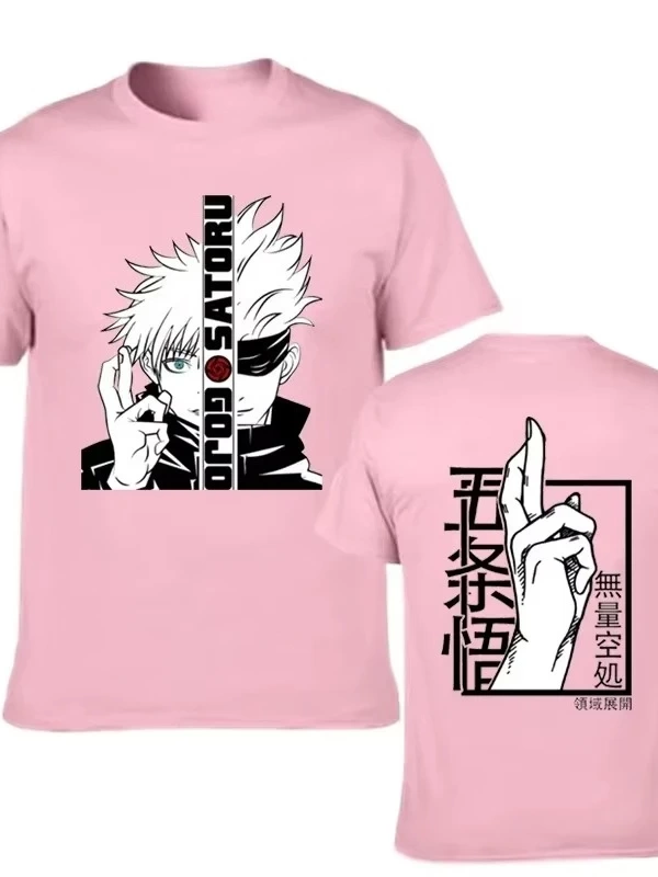 Anime Desenli Unisex Çocuk Tişört  Gojo Satoru Grafik Baskı