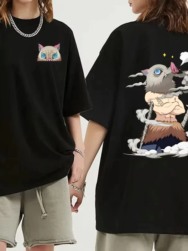 Anime Desenli Unisex Çocuk Tişört   Hashibira Inosuke Karikatür Iblis Avcısı
