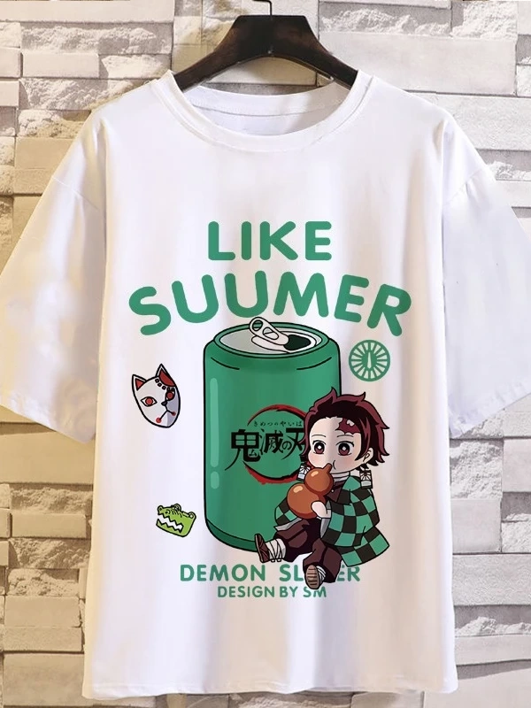Anime Desenli Unisex Çocuk Tişört  Japon animesi iblis avcısı