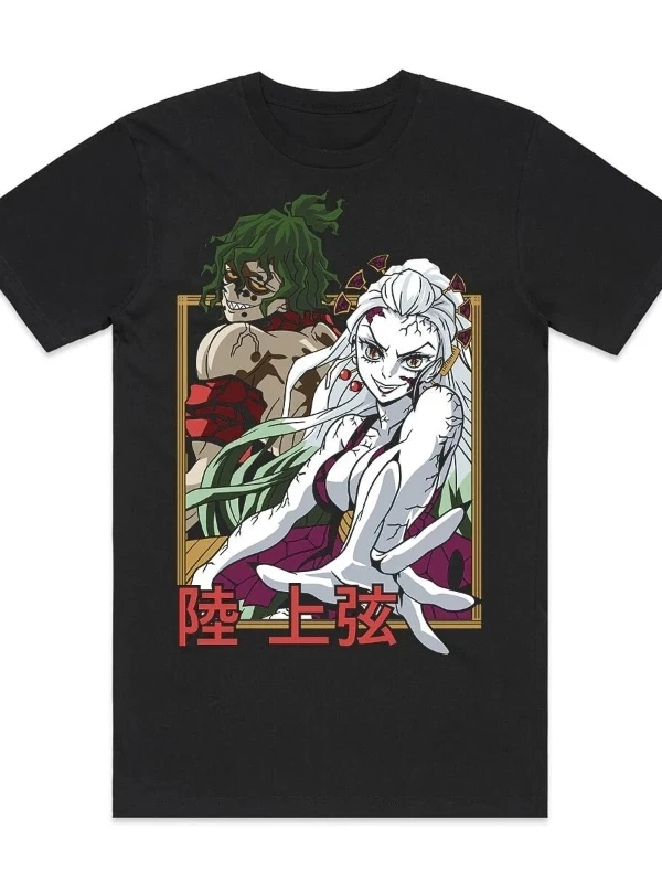 Anime Desenli Unisex Çocuk Tişört  Japon Daki Gyutaro iblis avcısı