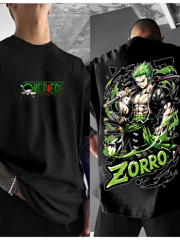 Anime Desenli Unisex Çocuk Tişört   japon Roronoa Zoro Anime