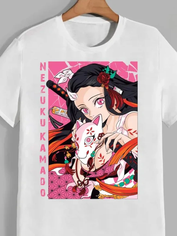 Anime Desenli Unisex Çocuk Tişört Kamado Nezuko iblis avcısı
